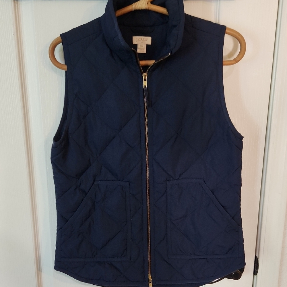 J. Crew Womens Dark Blue Quilted Vest